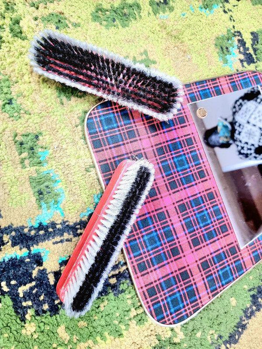 Vintage Tartan Bowin Mirror and Brush - Yatva