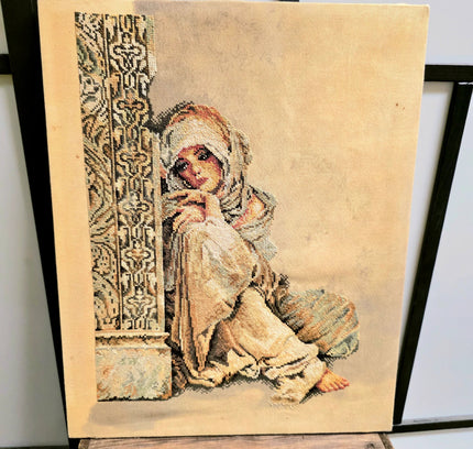 Vintage The 'Arabian Woman ' Tapestry Artwork - Yatva