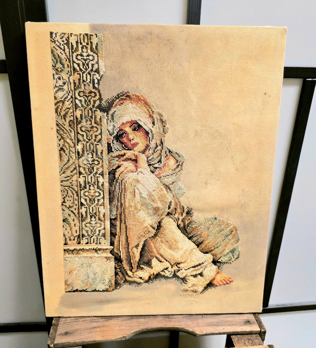 Vintage The 'Arabian Woman ' Tapestry Artwork - Yatva