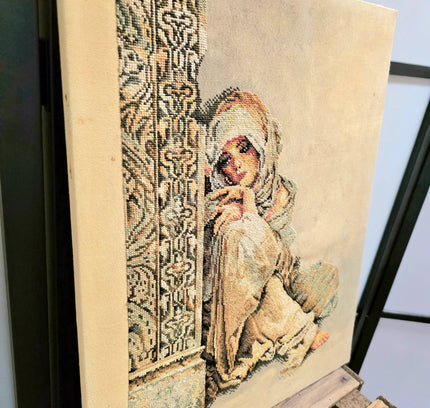 Vintage The 'Arabian Woman ' Tapestry Artwork - Yatva
