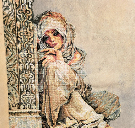 Vintage The 'Arabian Woman ' Tapestry Artwork - Yatva
