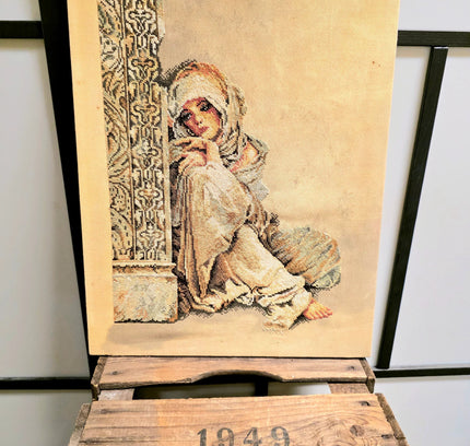 Vintage The 'Arabian Woman ' Tapestry Artwork - Yatva
