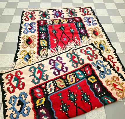 Vintage Turkish Serbian Wool Kilim Pirot Rug - Yatva