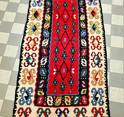 Vintage Turkish Serbian Wool Kilim Pirot Rug - Yatva