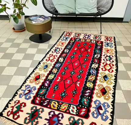 Vintage Turkish Serbian Wool Kilim Pirot Rug - Yatva