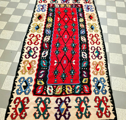 Vintage Turkish Serbian Wool Kilim Pirot Rug - Yatva