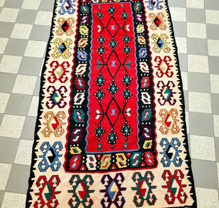 Vintage Turkish Serbian Wool Kilim Pirot Rug - Yatva