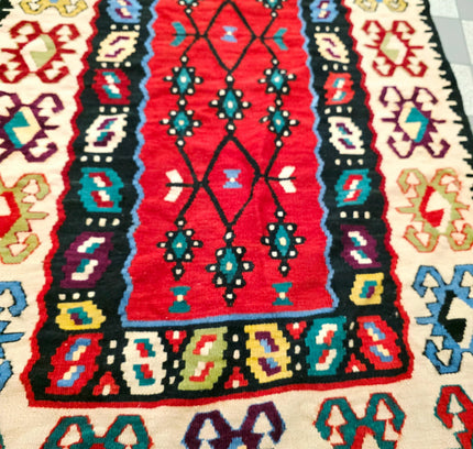 Vintage Turkish Serbian Wool Kilim Pirot Rug - Yatva