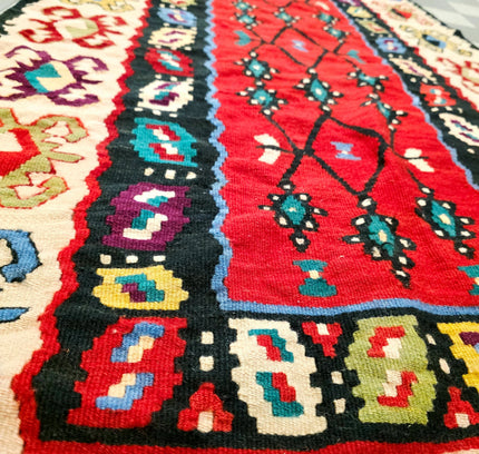 Vintage Turkish Serbian Wool Kilim Pirot Rug - Yatva
