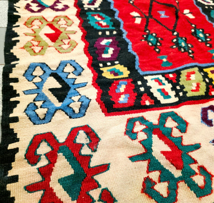 Vintage Turkish Serbian Wool Kilim Pirot Rug - Yatva
