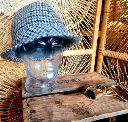 Vintage Tweed Fedora Trilby Hat - Yatva