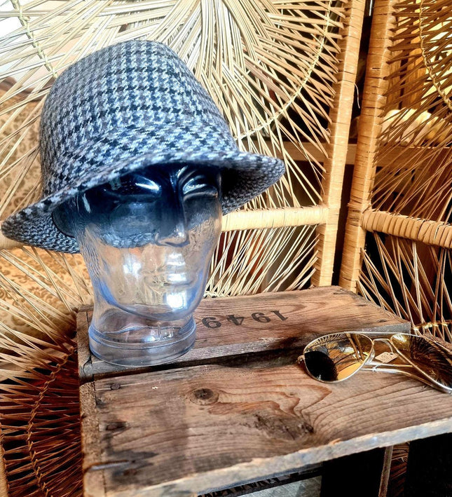 Vintage Tweed Fedora Trilby Hat - Yatva
