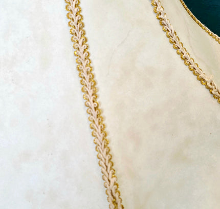 Vintage Victorian Double Scallop Fringed Bead Lamp Shade - Yatva