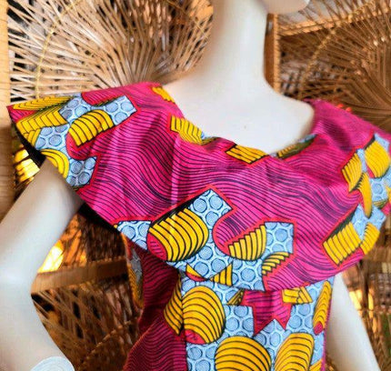 Vintage Vilsco Ankara Print Crop Top - Yatva