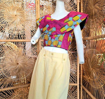 Vintage Vilsco Ankara Print Crop Top - Yatva