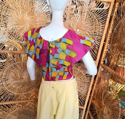Vintage Vilsco Ankara Print Crop Top - Yatva