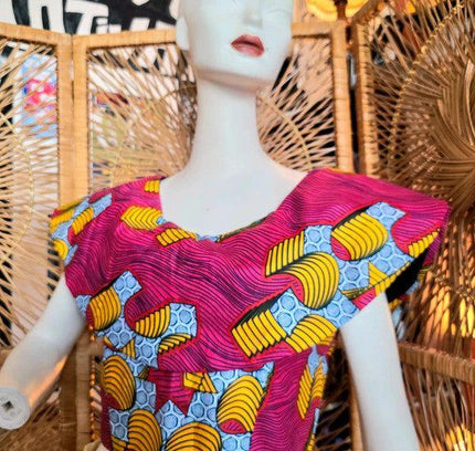 Vintage Vilsco Ankara Print Crop Top - Yatva