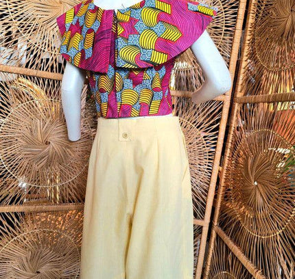 Vintage Vilsco Ankara Print Crop Top - Yatva
