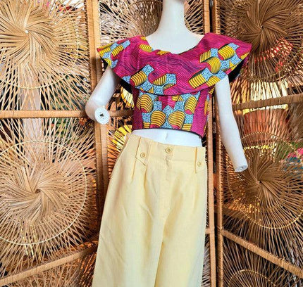 Vintage Vilsco Ankara Print Crop Top - Yatva