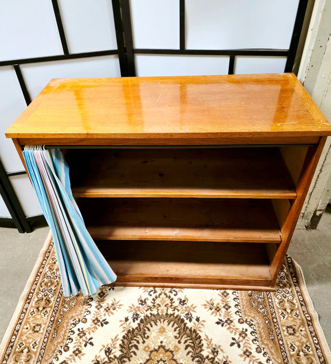 Vintage Wooden Cabinet with Curtains - Yatva