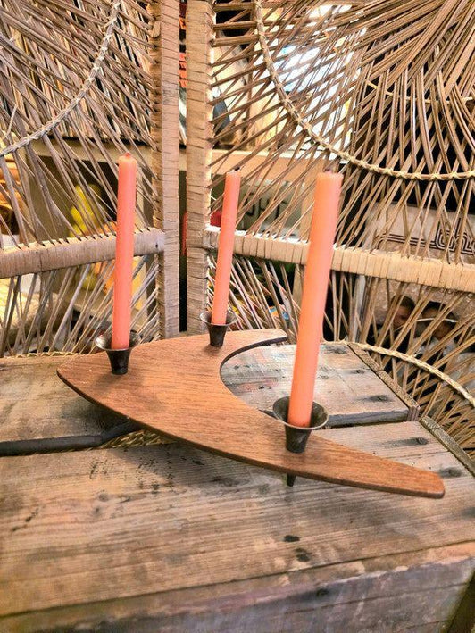 Vintage Wooden Candle Holder - Yatva