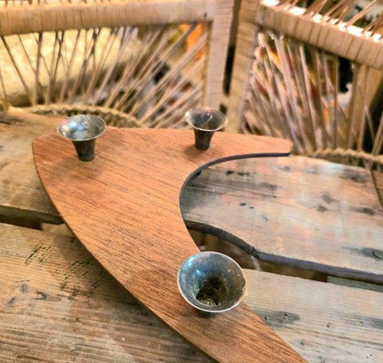 Vintage Wooden Candle Holder - Yatva