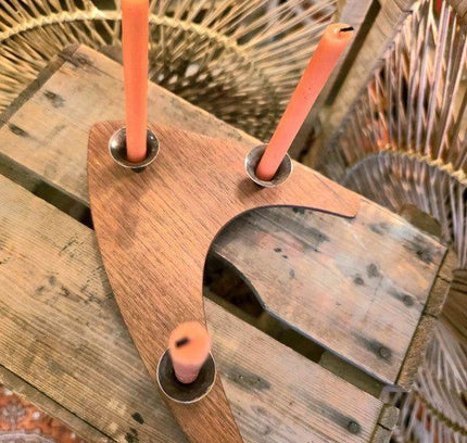 Vintage Wooden Candle Holder - Yatva