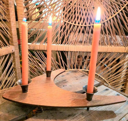 Vintage Wooden Candle Holder - Yatva
