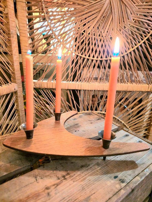 Vintage Wooden Candle Holder - Yatva