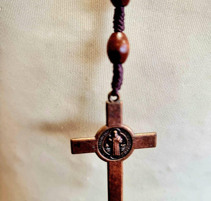 Vintage Wooden Catholic Rosary Necklace - Yatva