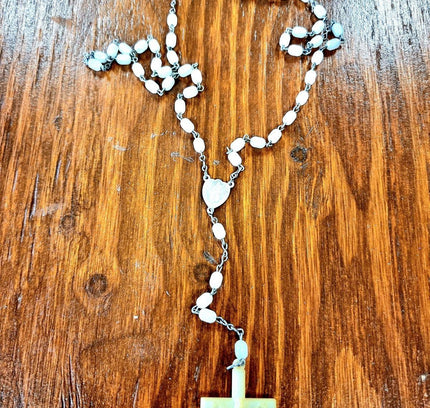 Vintage Wooden Catholic Rosary Necklace - Yatva