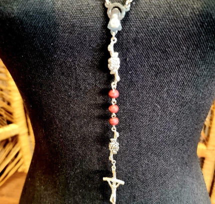 Vintage Wooden Catholic Rosary Necklace - Yatva