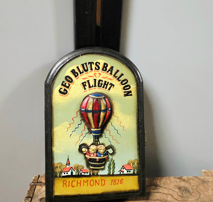Vintage Wooden Key Box Cabinet – Geo Blunts Balloon Flight Richmond 1816 - Yatva