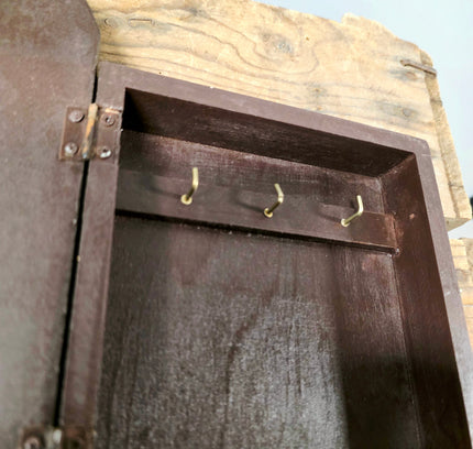 Vintage Wooden Key Box Cabinet – Geo Blunts Balloon Flight Richmond 1816 - Yatva