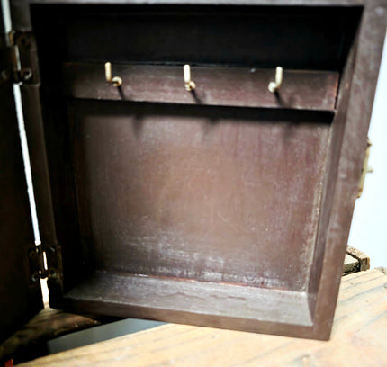 Vintage Wooden Key Box Cabinet – Geo Blunts Balloon Flight Richmond 1816 - Yatva