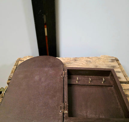 Vintage Wooden Key Box Cabinet – Geo Blunts Balloon Flight Richmond 1816 - Yatva