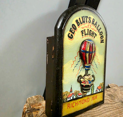 Vintage Wooden Key Box Cabinet – Geo Blunts Balloon Flight Richmond 1816 - Yatva