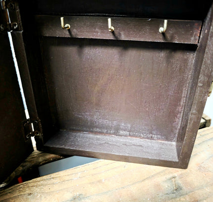 Vintage Wooden Key Box Cabinet – Geo Blunts Balloon Flight Richmond 1816 - Yatva