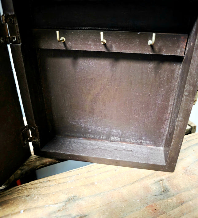 Vintage Wooden Key Box Cabinet – Geo Blunts Balloon Flight Richmond 1816 - Yatva
