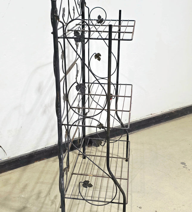 Vintage Wrought Iron Folding Baker’s Rack - Yatva