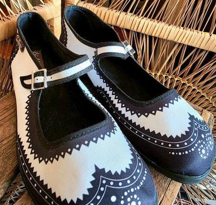 Vintage Y2K Hot Chocolate Design Ballerina Shoes - Yatva