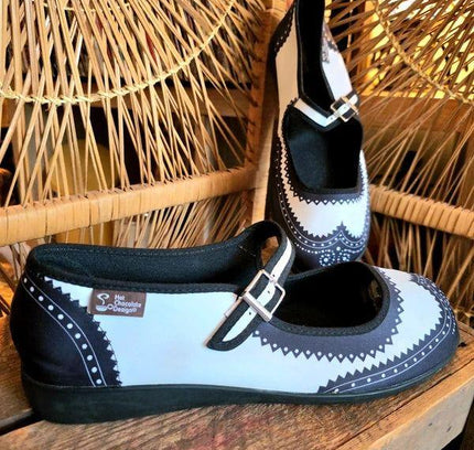 Vintage Y2K Hot Chocolate Design Ballerina Shoes - Yatva