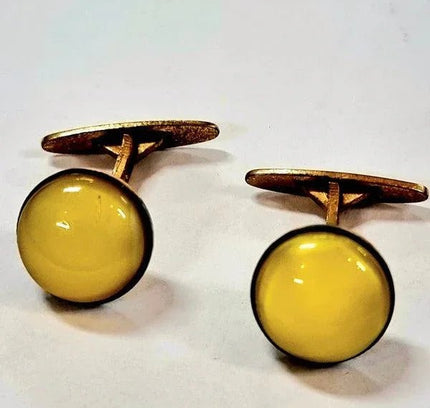 Vintage Yellow Stone Cufflinks - Yatva
