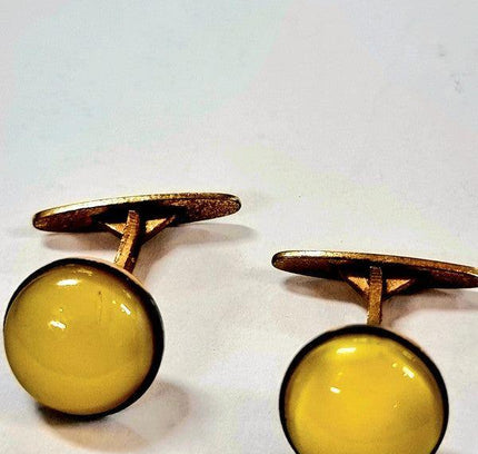 Vintage Yellow Stone Cufflinks - Yatva