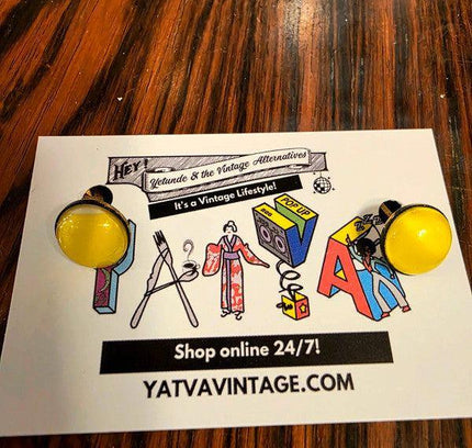 Vintage Yellow Stone Cufflinks - Yatva