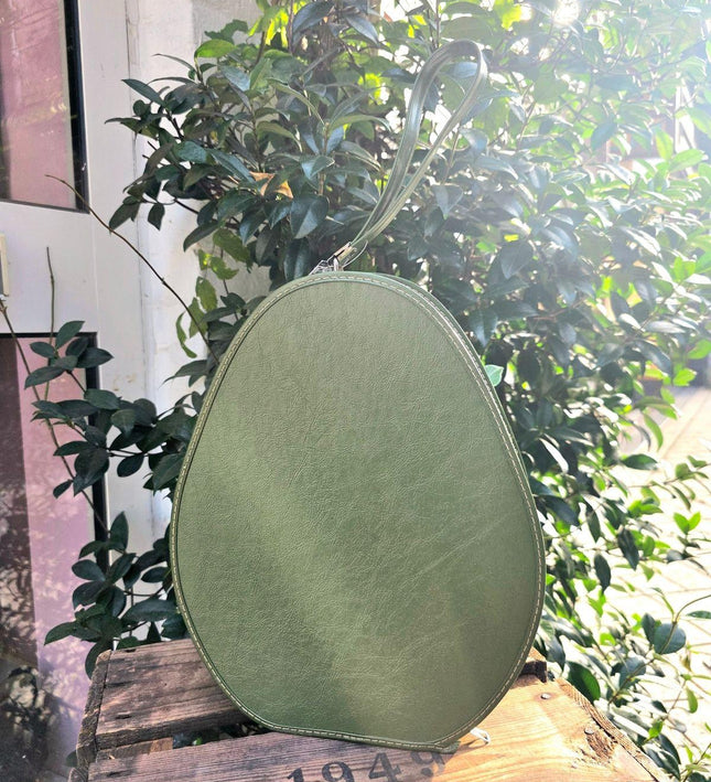 VTG 60’s Avocado Tear Drop Luggage Train Case With Wristlet - Yatva