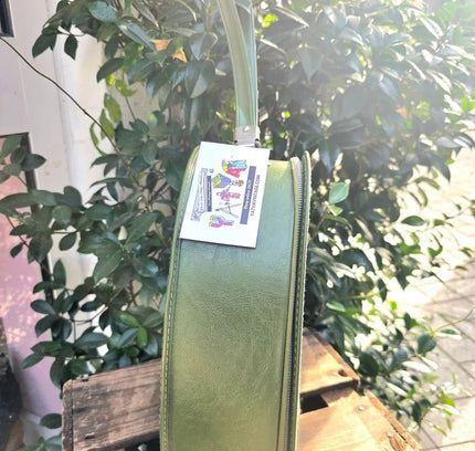 VTG 60’s Avocado Tear Drop Luggage Train Case With Wristlet - Yatva