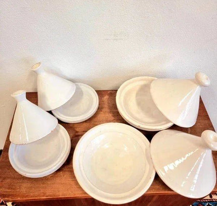 White Ceramic Tajines ( Set of 4) - Yatva