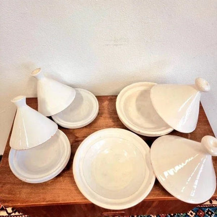 White Ceramic Tajines ( Set of 4) - Yatva