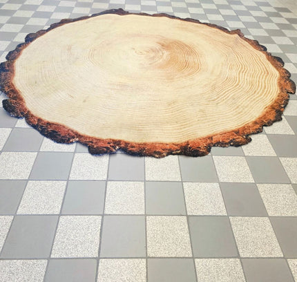 Woody Wood Tree Slice Area Rug by YLdesign (185cm) - Yatva